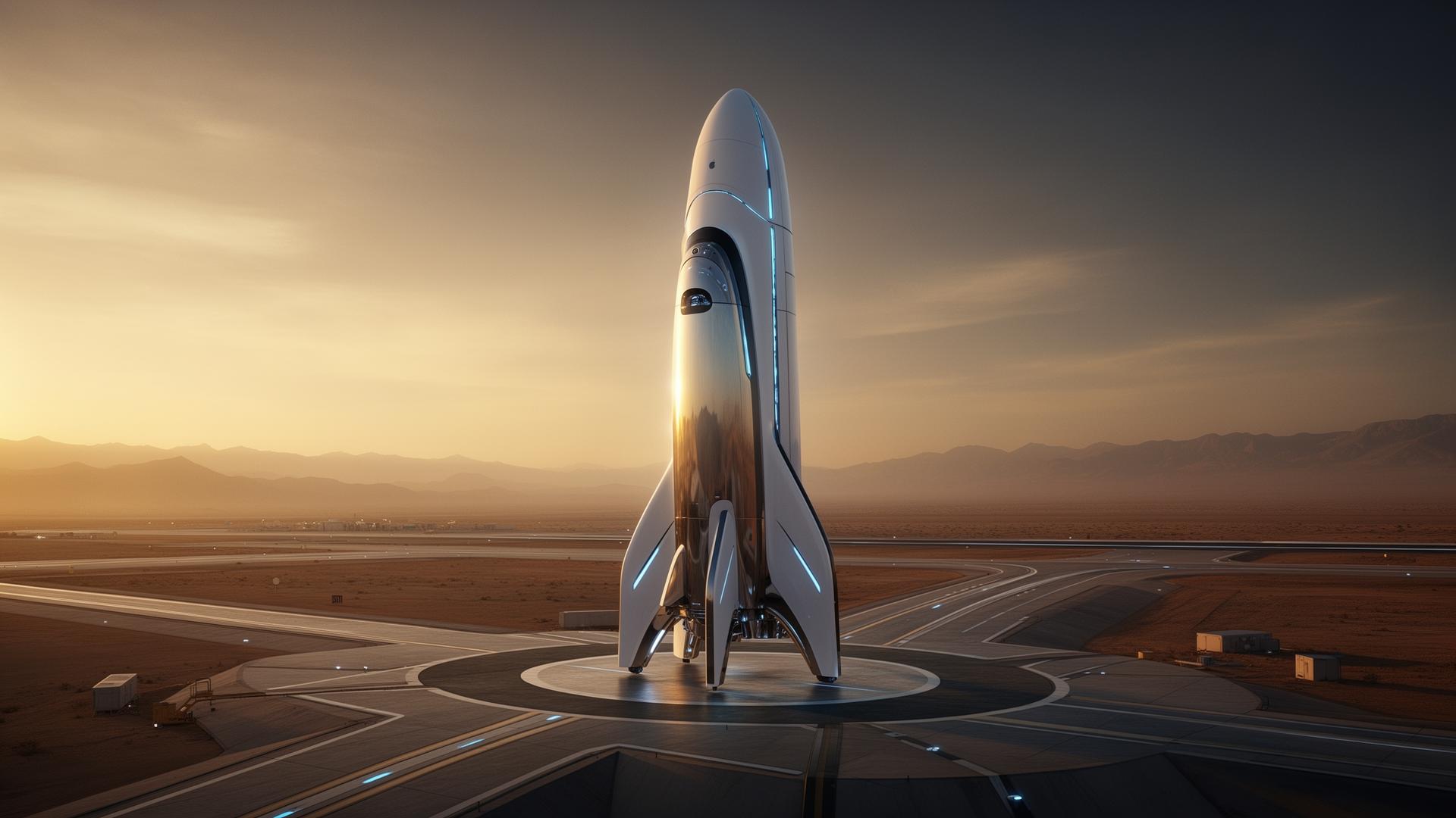 Orion launch vehicle on the pad at dawn